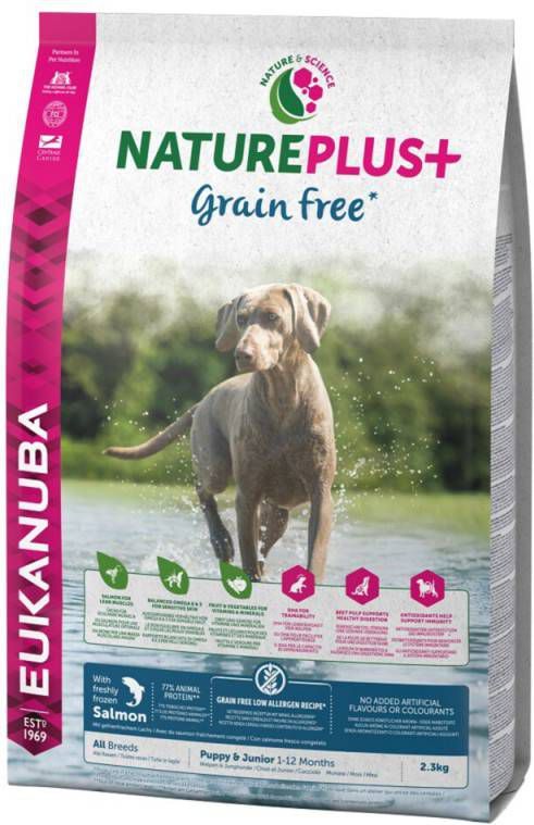 regering Vlucht George Stevenson Eukanuba Natureplus+ Puppy Grainfree All Breeds Zalm&Gevogelte Hondenvoer  2.3 kg - Voorbeesjes.nl