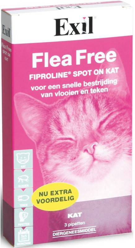 Rendezvous Beïnvloeden tweeling Flea Free Fipralone Spot On Kat Anti vlooien en tekenmiddel 3 pip -  Voorbeesjes.nl
